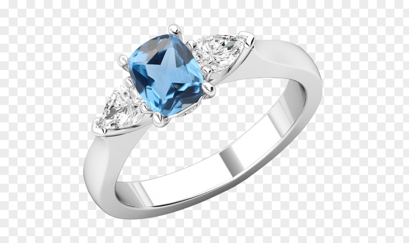 Platinum Ring Sapphire Earring Diamond Wedding PNG