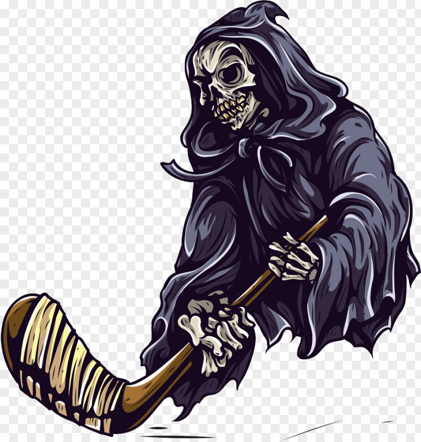 Holding A Skull Image Of Golf Club Sticker Ice Hockey PNG
