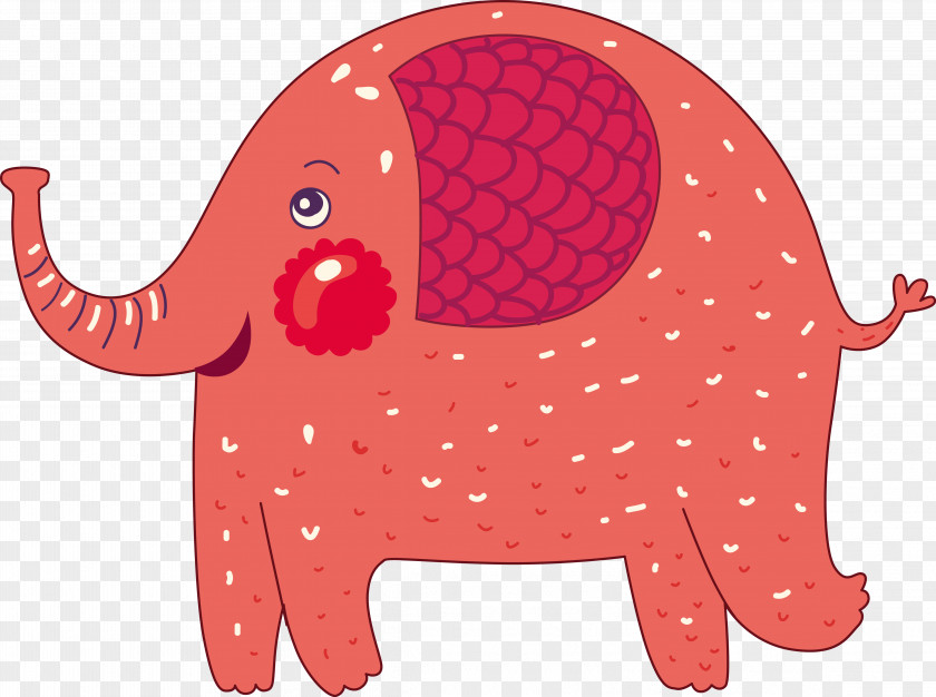 Cute Pink Elephant Vector Poster PNG