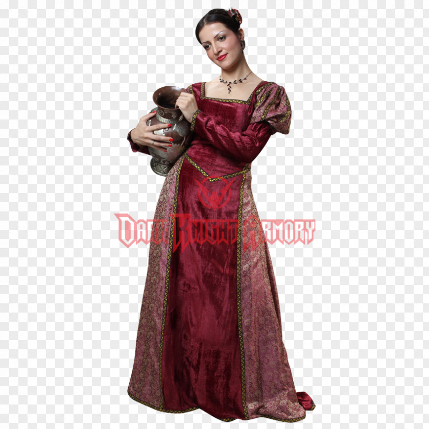 Medieval Princess Renaissance Gown Dress Line Clothing PNG