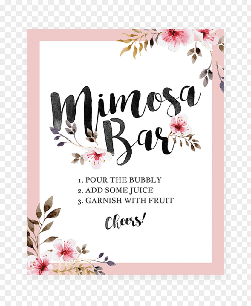 Mimosa Bar Greeting & Note Cards Infant Playing Card Baby Shower Party PNG