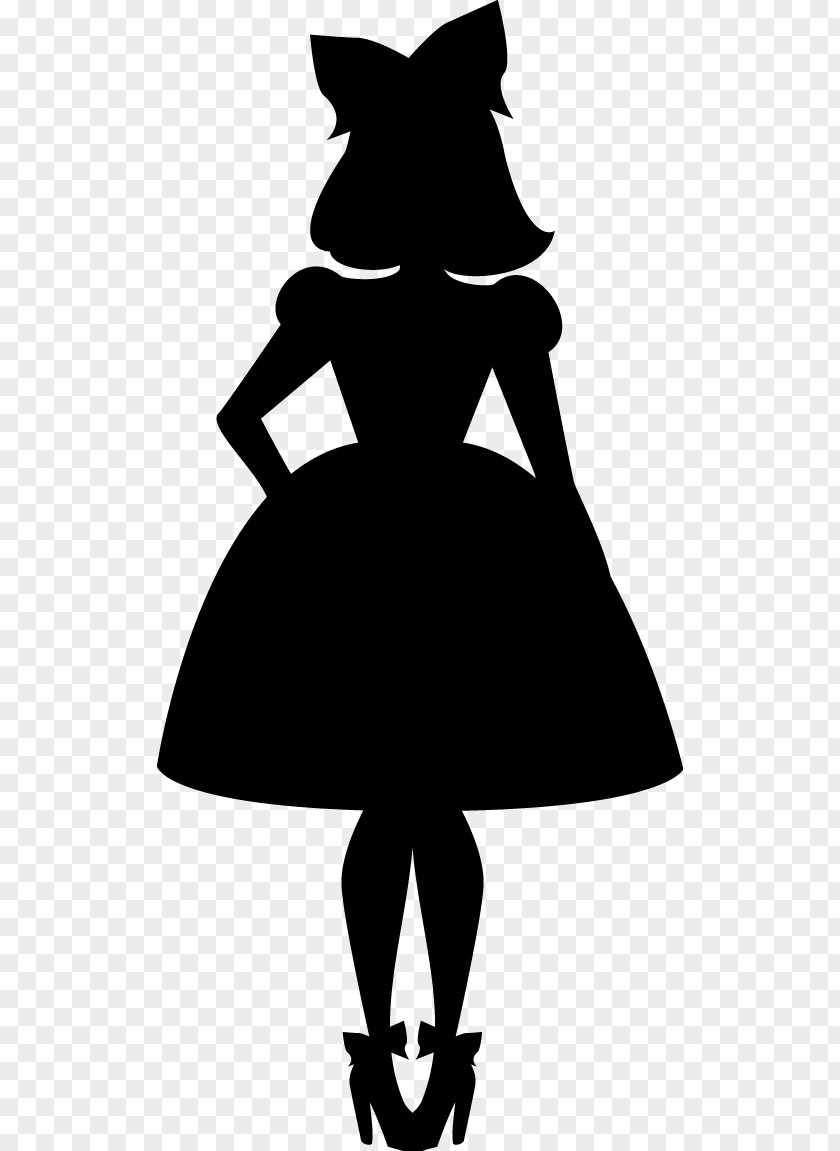 Silhouette Woman Dress Drawing Clip Art PNG