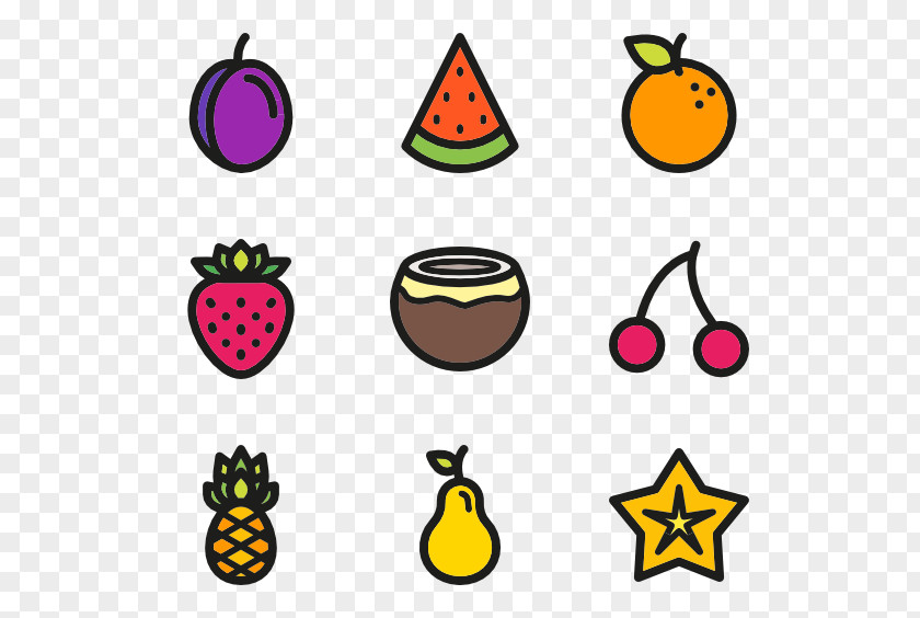 Healthy Fruit Smiley Line Clip Art PNG