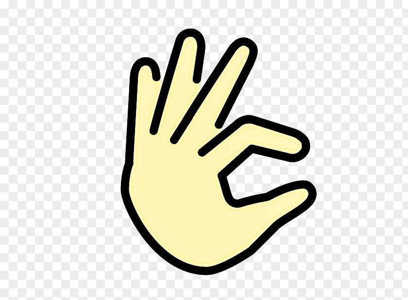 Finger Hand Yellow Line Thumb PNG