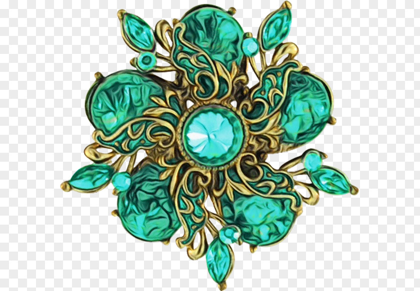 Leaf Emerald Aqua Turquoise Teal Brooch Jewellery PNG