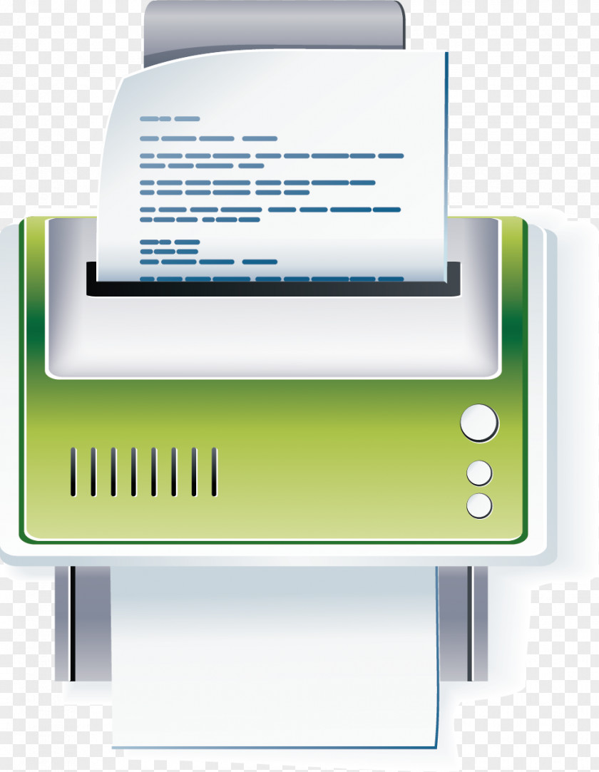 Green Cartoon Creative Printer Output Device Euclidean Vector Icon PNG