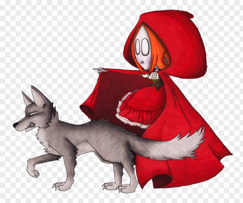 Little Red Riding Hood Gray Wolf Fashion Art PNG