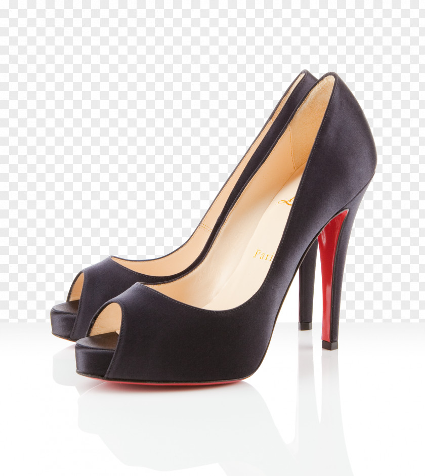Louboutin Court Shoe High-heeled Peep-toe Wedge PNG