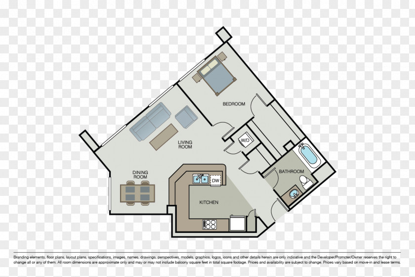 Apartment MB360 Bedroom Floor Plan PNG
