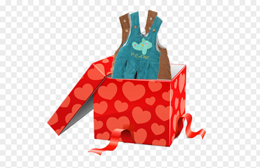 Baby Suspenders Gift Box Valentine's Day PNG