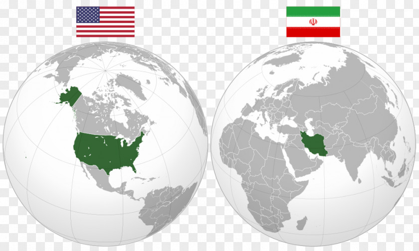 United States Iran World Map PNG