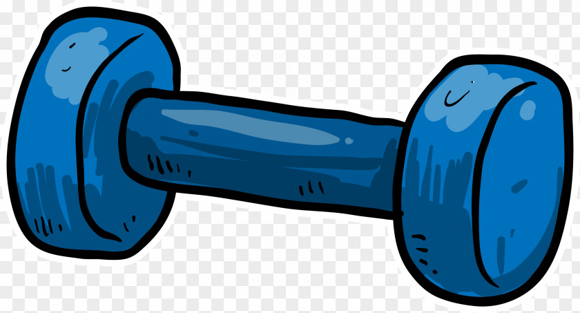 Blue Hand Painted Barbell Dumbbell Physical Fitness Exercise PNG