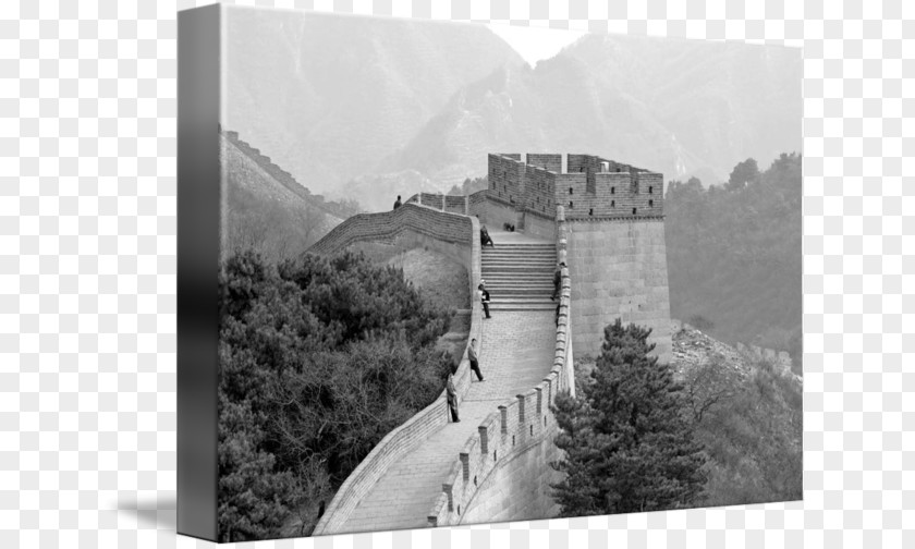 Great Wall Of China Black And White Monochrome Photography PNG