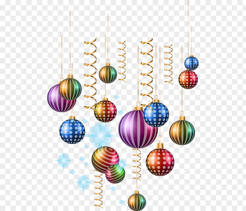 Hand-painted Bent Lanyards Ball Pattern Christmas Ornament Clip Art PNG