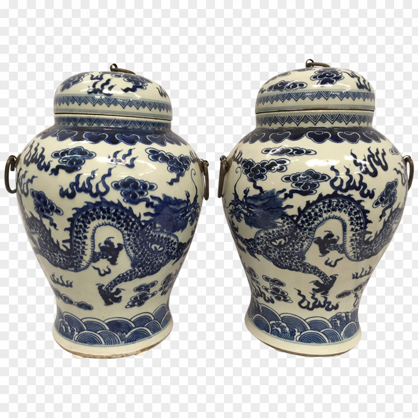 Blue And White Porcelain Vase Ceramic Furniture Viyet Glass PNG