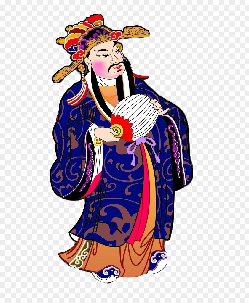 Chinese New Year Festive Cartoon Treasurer Caishen Four Heavenly Kings PNG