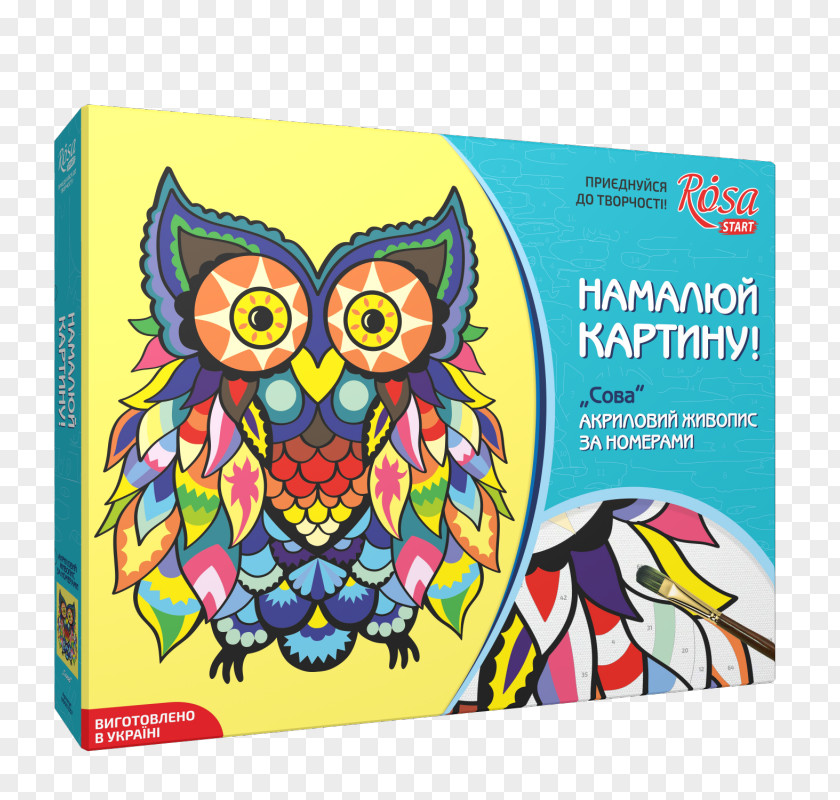 Owl Paint By Number Painting Canvas PNG