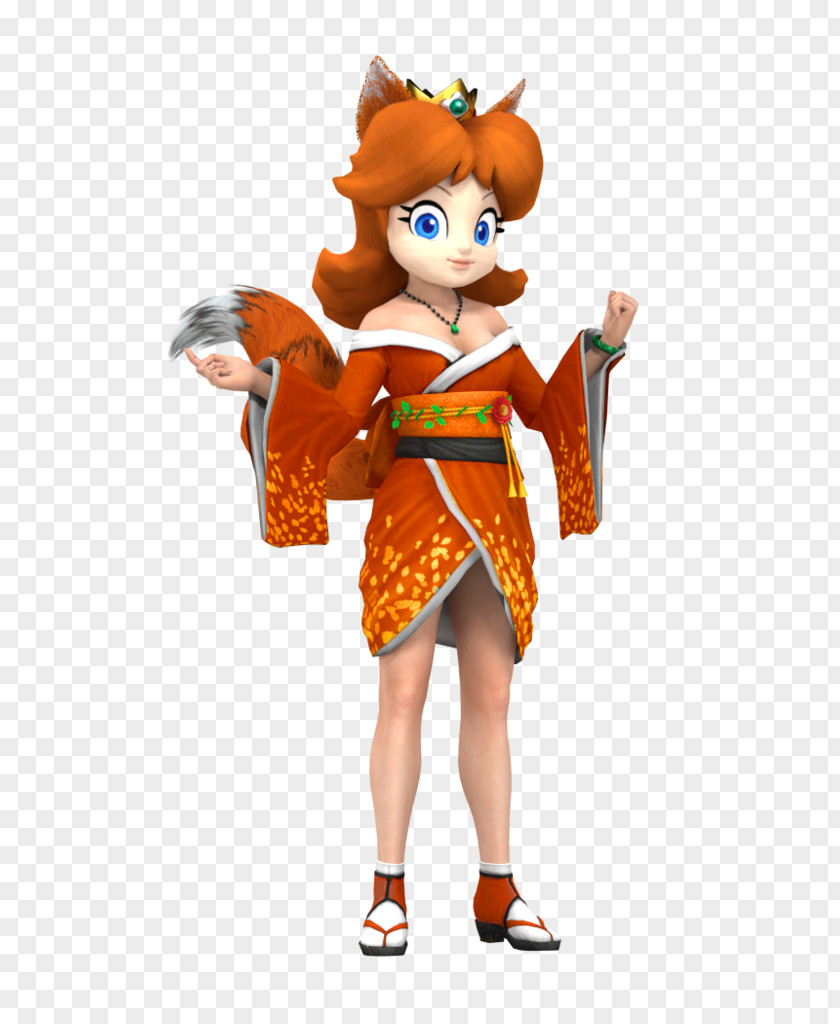 Princess Daisy Olympic Games Mascot Costume Cartoon Character PNG