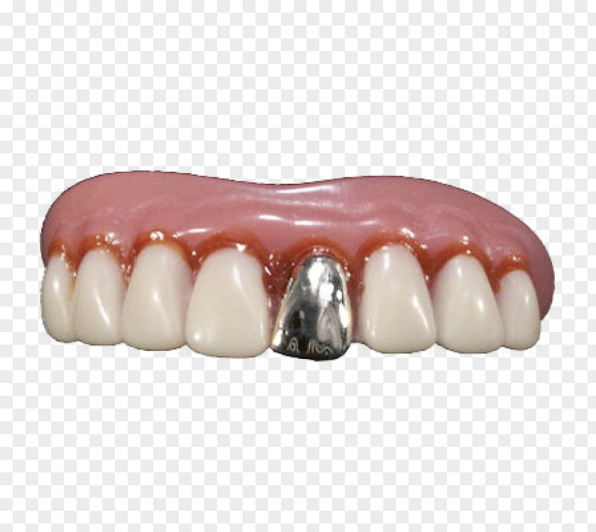 Gold Human Tooth Dentures Teeth PNG