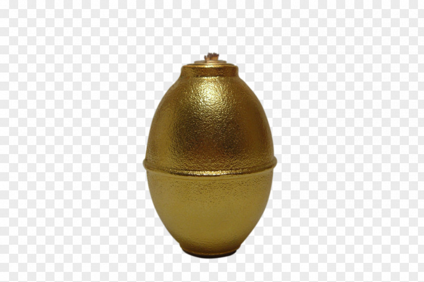 Grenade Oil Lamp Gold Metal Brass PNG