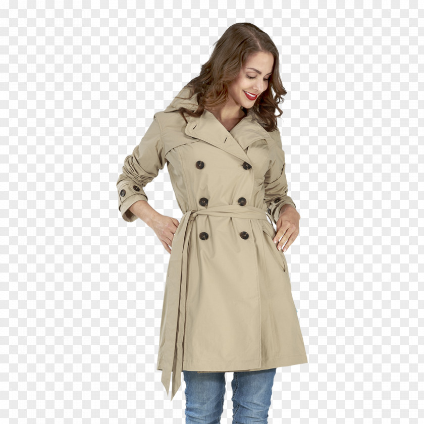 Button Trench Coat Raincoat Hood PNG