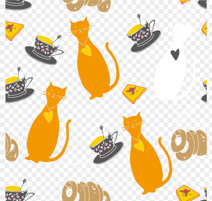 Cartoon Cat Background Vector Material Download Illustration PNG