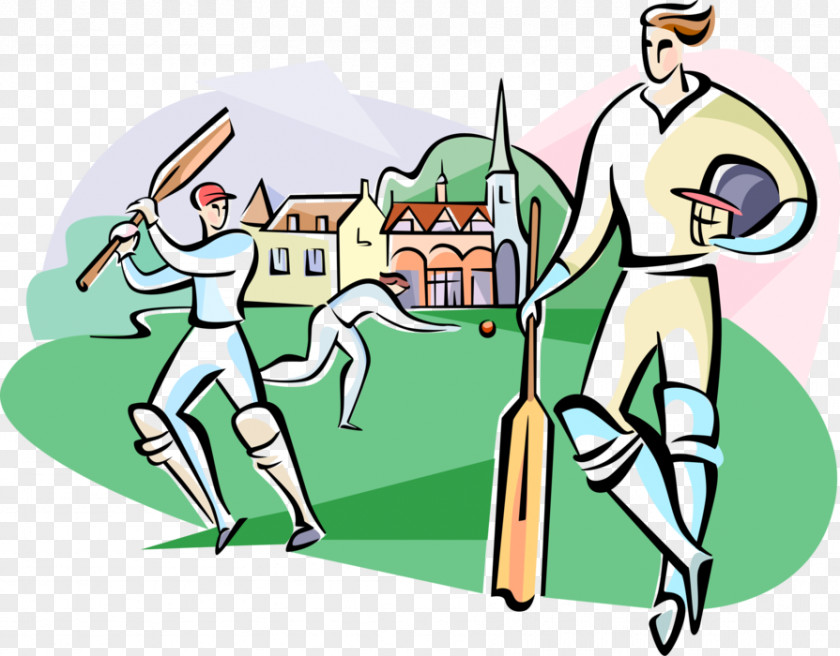 Joueurs De Cricket Clip Art Illustration Human Behavior Cartoon PNG