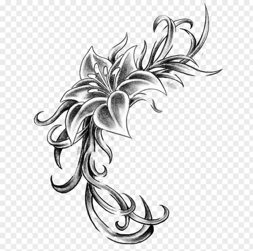 Lily Cross-stitch Pattern Flower Tattoo PNG