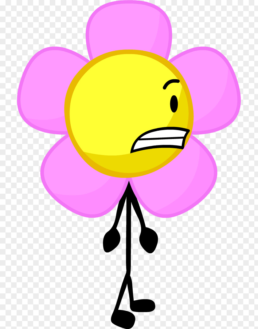 Happy Smiley Pink Flower Cartoon PNG
