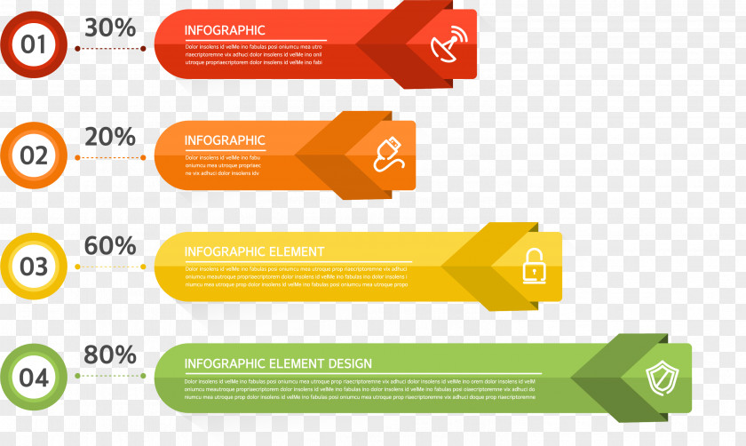 Orange Arrows Diagram PNG