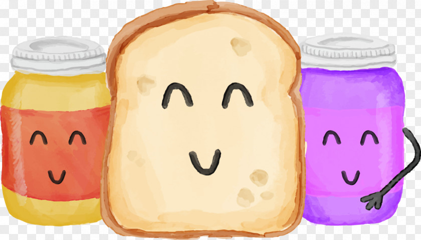 Vector Painted Bread With Jam 2 Toast Friendship Day Happiness Love PNG