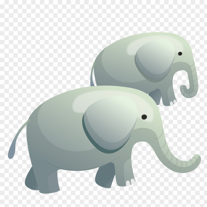 Two Cartoon Elephant Indian African PNG