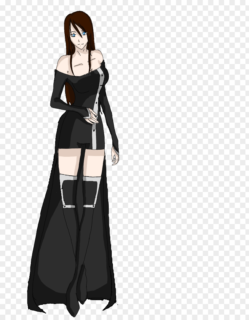 4 Girlfriends Robe Costume Design Character Black M PNG