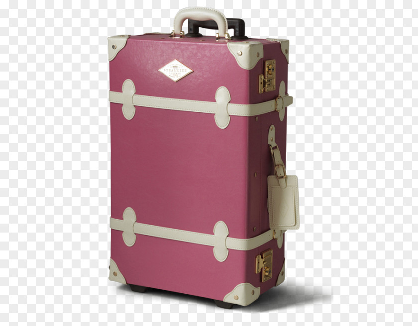 Pink Suitcase Hand Luggage Baggage Travel Trolley PNG