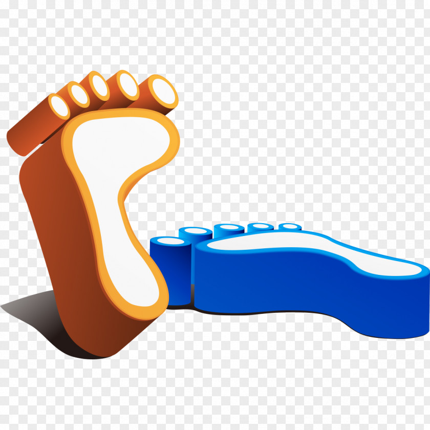 Cartoon Footprint Model Drawing PNG