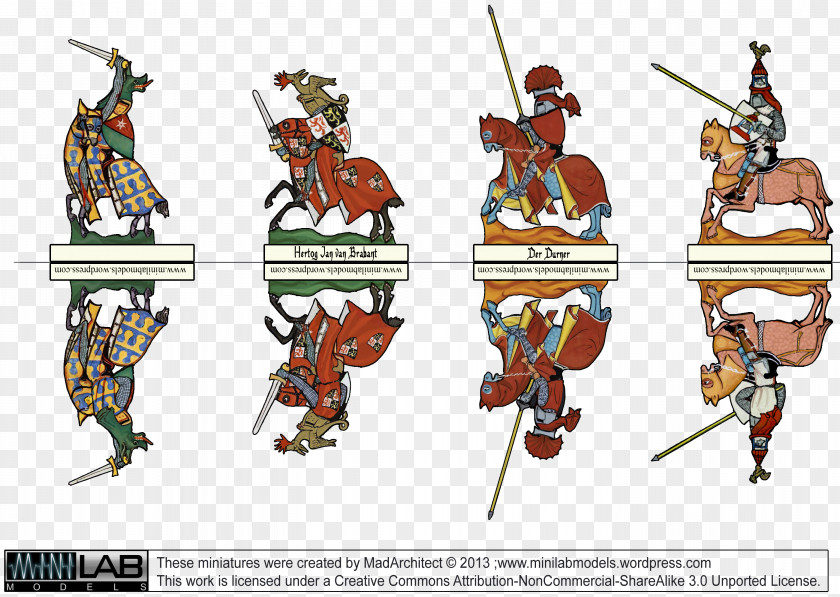 Medival Knight Codex Manesse Middle Ages Lance Miniature PNG