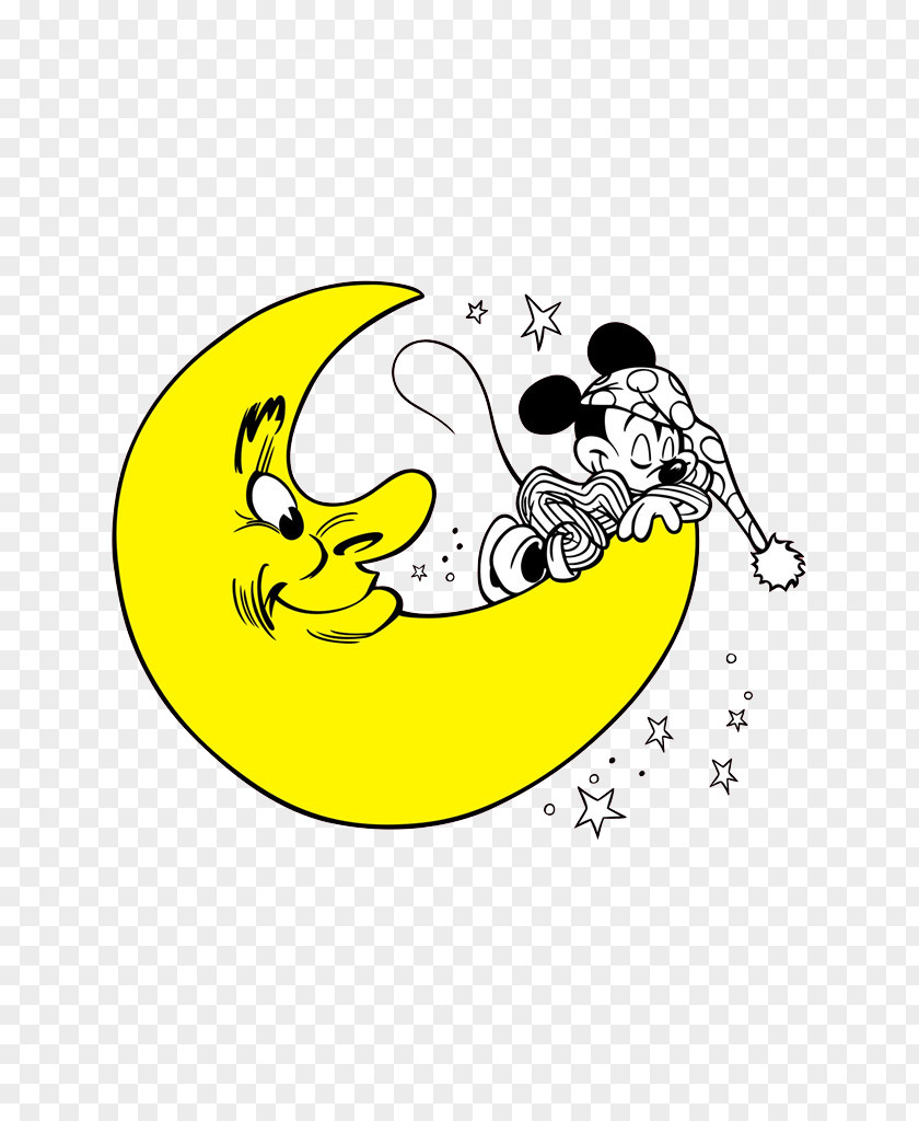 Yellow Moon Mickey Mouse Minnie Clip Art PNG