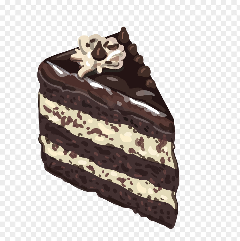 Vector Black Forest Chocolate Brownie Cake Gateau Cupcake Bakery PNG