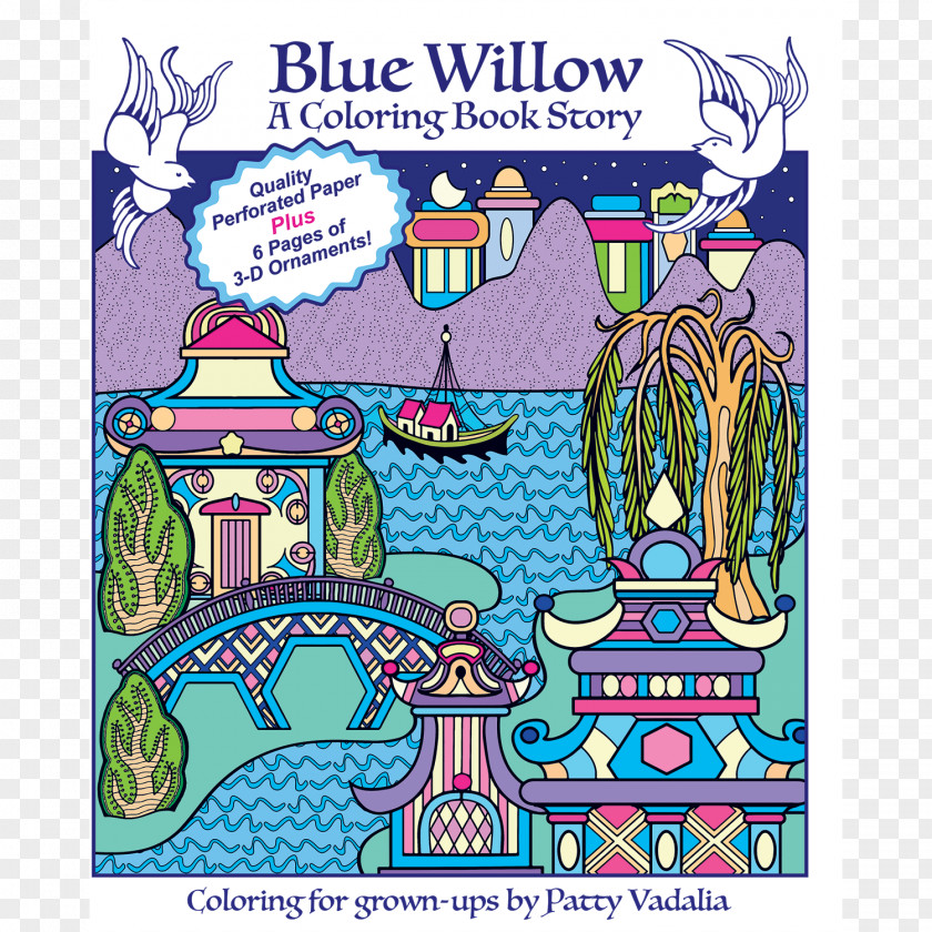 A Coloring Book Story Willow PatternBook Blue PNG