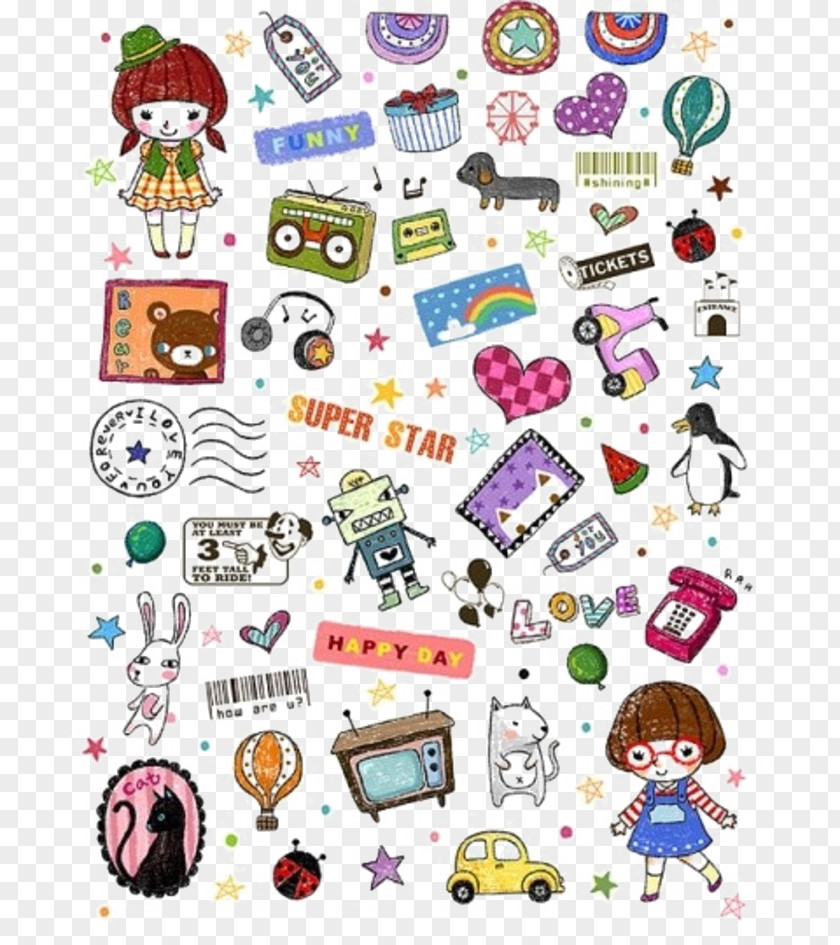 Korea Creative Cute Sticker PNG creative cute sticker clipart PNG