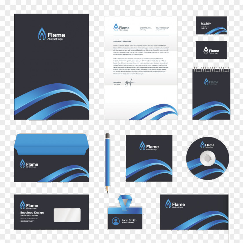 Business Book Vi Design Blue Logo Brand Corporate Identity PNG
