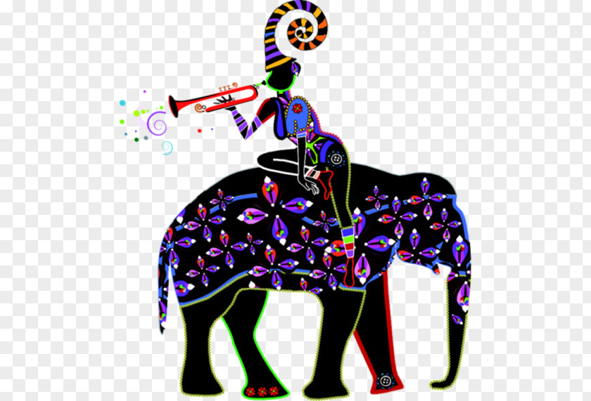 Design African Elephant Clip Art PNG
