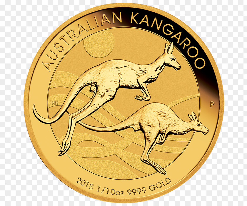 Gold Perth Mint Australian Nugget Bullion Coin Kangaroo PNG