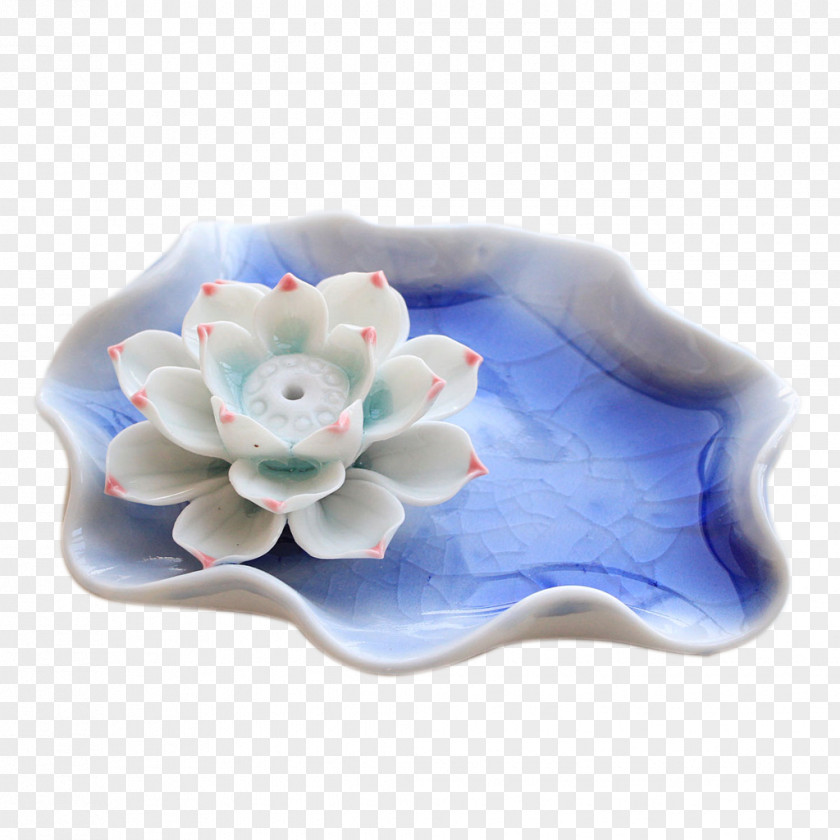 Lotus Binglie Incense Table Ceramic Porcelain Plate Pottery PNG