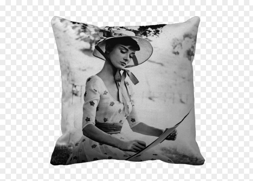 Audrey Hepburn Pillow Fashion Black And White PNG