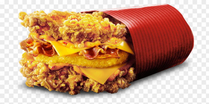 Breakfast KFC Hamburger Buffalo Wing Double Down Cheeseburger PNG