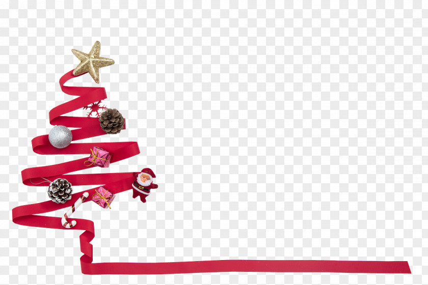 Christmas Ribbon Tree Decoration Gift PNG