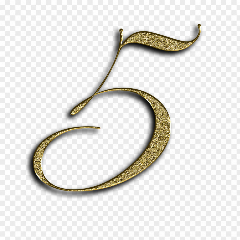 Earring Gold Number Image PNG