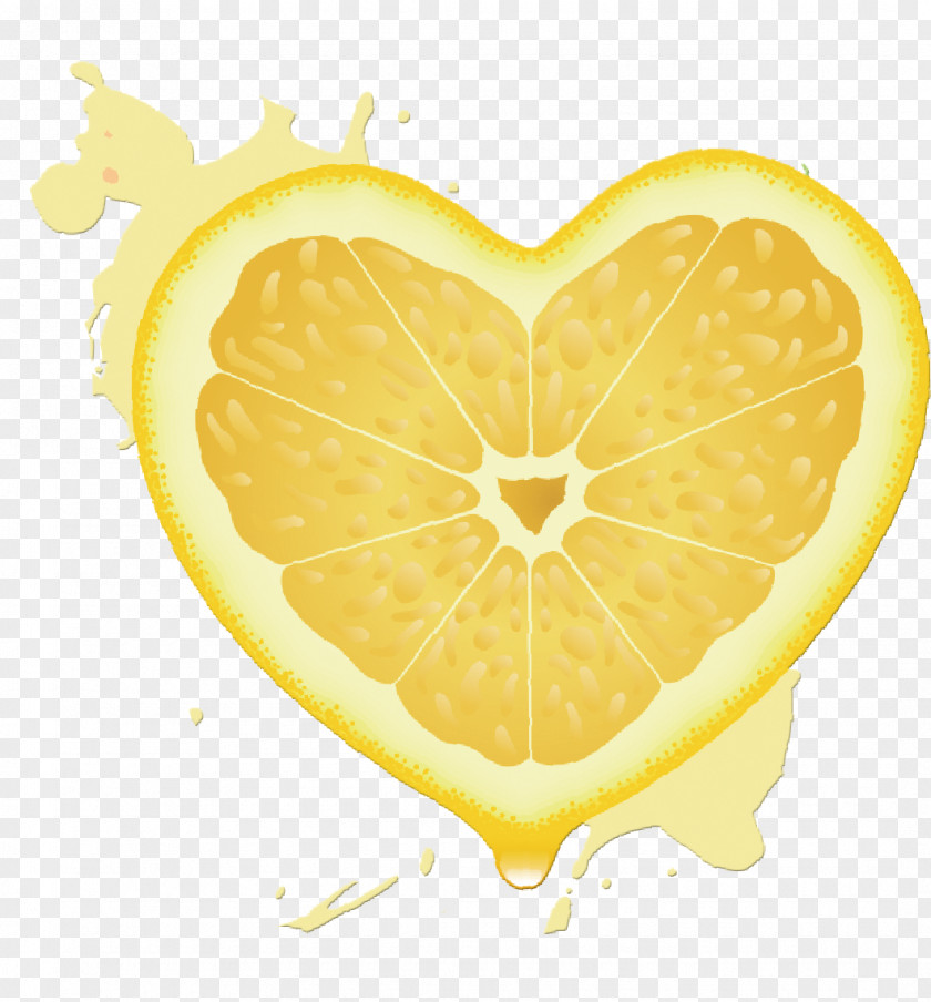 Heart-shaped Orange Lemon Juice Citron PNG