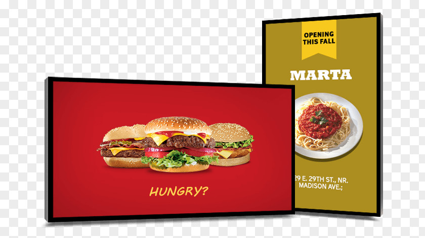 Menu Cheeseburger Fast Food Restaurant Digital Signs PNG